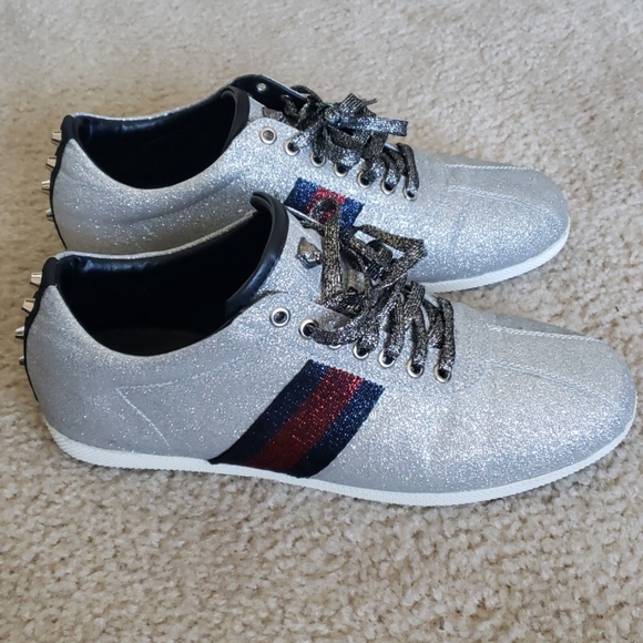 gucci bambi web metallic sneakers